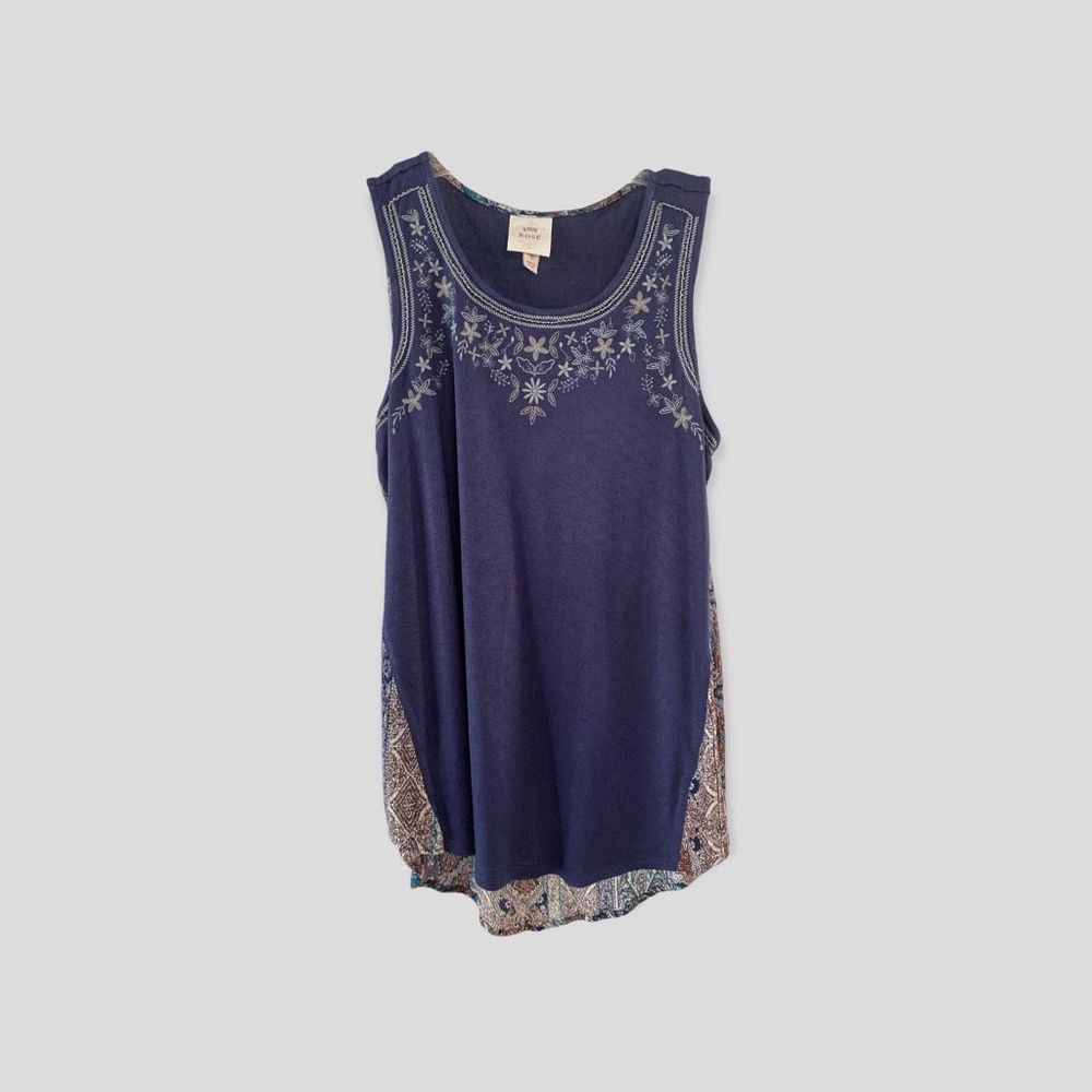 Knox Rose Ladies Sleeveless/Tank Top Hi-Low Sz Small. Blue